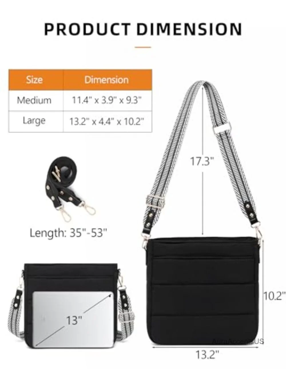 Women's Puffer Quilted Hobo Bag Crossbody with Adjustable Straps